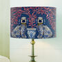 Staffordshire Dog Twins On Blue Lampshade, thumbnail 1 of 5