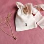 Tiny Initial Gold Vermeil Necklace With Personalised Gift Pouch, thumbnail 5 of 12