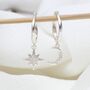 Gold Or Silver Star And Moon Hoop Earrings, thumbnail 5 of 9