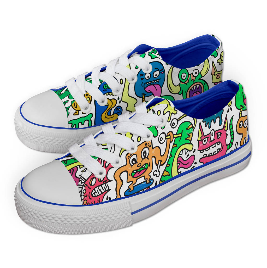 Monster Pattern Colour In Children's Shoes By Jex Shoes ...