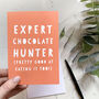 Funny Chocolate Hunter, Easter Wordy Card, thumbnail 2 of 2