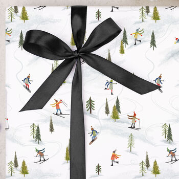 Three Sheets Of Christmas Ski Slope Wrapping Paper, 2 of 2