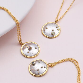 Solid Sterling Silver Constellation Birthstone Necklace, 3 of 7