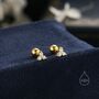 Sterling Silver Three Dot Ab Crystal Trio Screw Back Earrings, thumbnail 4 of 10