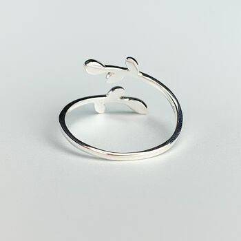 Sterling Silver Leaf Vine Adjustable Ring, 2 of 6