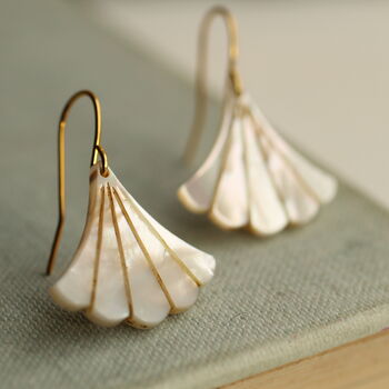 Art Deco Pearl Fan Earrings, 2 of 12