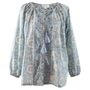 Block Printed Blue Cornflower Cotton Blouse 'Emery', thumbnail 5 of 5