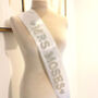 Mrs And Surname Personalised Pearl Hen Party Sash, thumbnail 1 of 2
