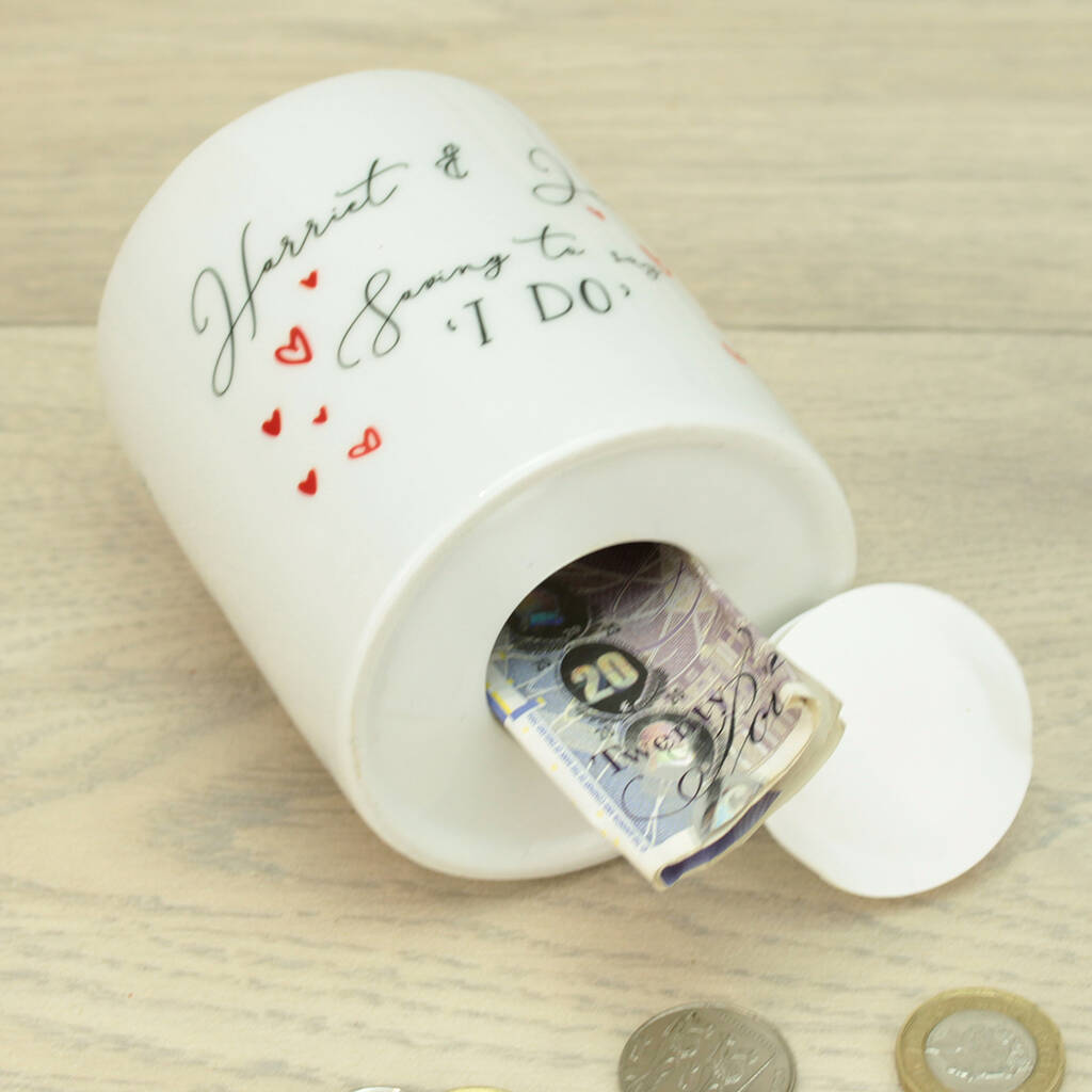 Personalised Wedding Fund Ceramic Money Box By Dreams To Reality Design
