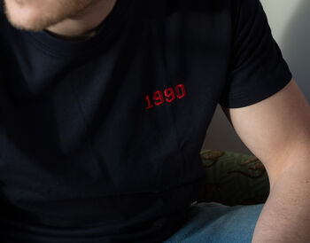 Mens Personalised Embroidered Year T Shirt, 3 of 12