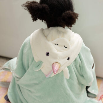 Personalised Unicorn Hooded Bamboo Cape With Buttons, 3 of 11