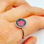 Real Narcissus Adjustable Ring Hand Made Round, thumbnail 4 of 10