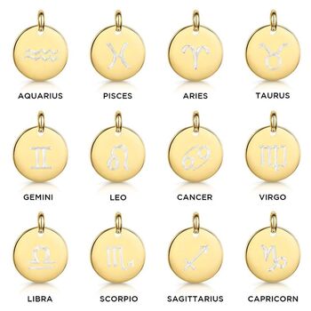 Personalised 18 K Gold Plated Zodiac Symbol Necklace, 8 of 11