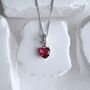 Heart Red Stone Necklace Gift Tiny Heart 925, thumbnail 6 of 8