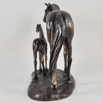 Animal Mare And Foal Horse Bronze Figurine, 4 of 5