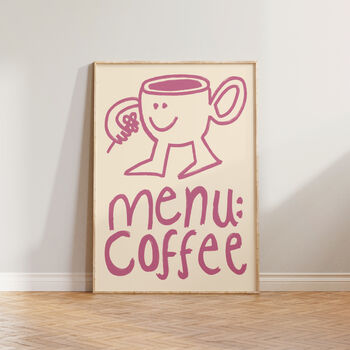 Menu Coffee Doodle Kitchen Wall Art Print, 6 of 9