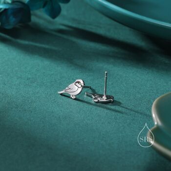 Sterling Silver Tiny Sparrow Bird Stud Earrings Earrings, 8 of 12