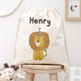 Personalised Lion Cotton Nursery Bag, thumbnail 1 of 6