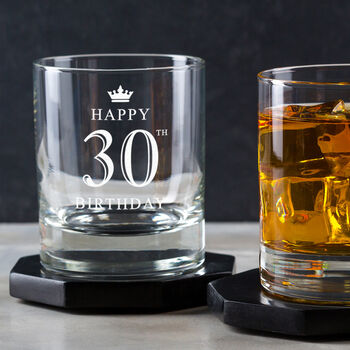 Personalised Engraved 30th Birthday Whiskey Glass For Men, 3 of 5