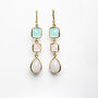 Gold Plated Gemstone Drop Earrings, thumbnail 1 of 6