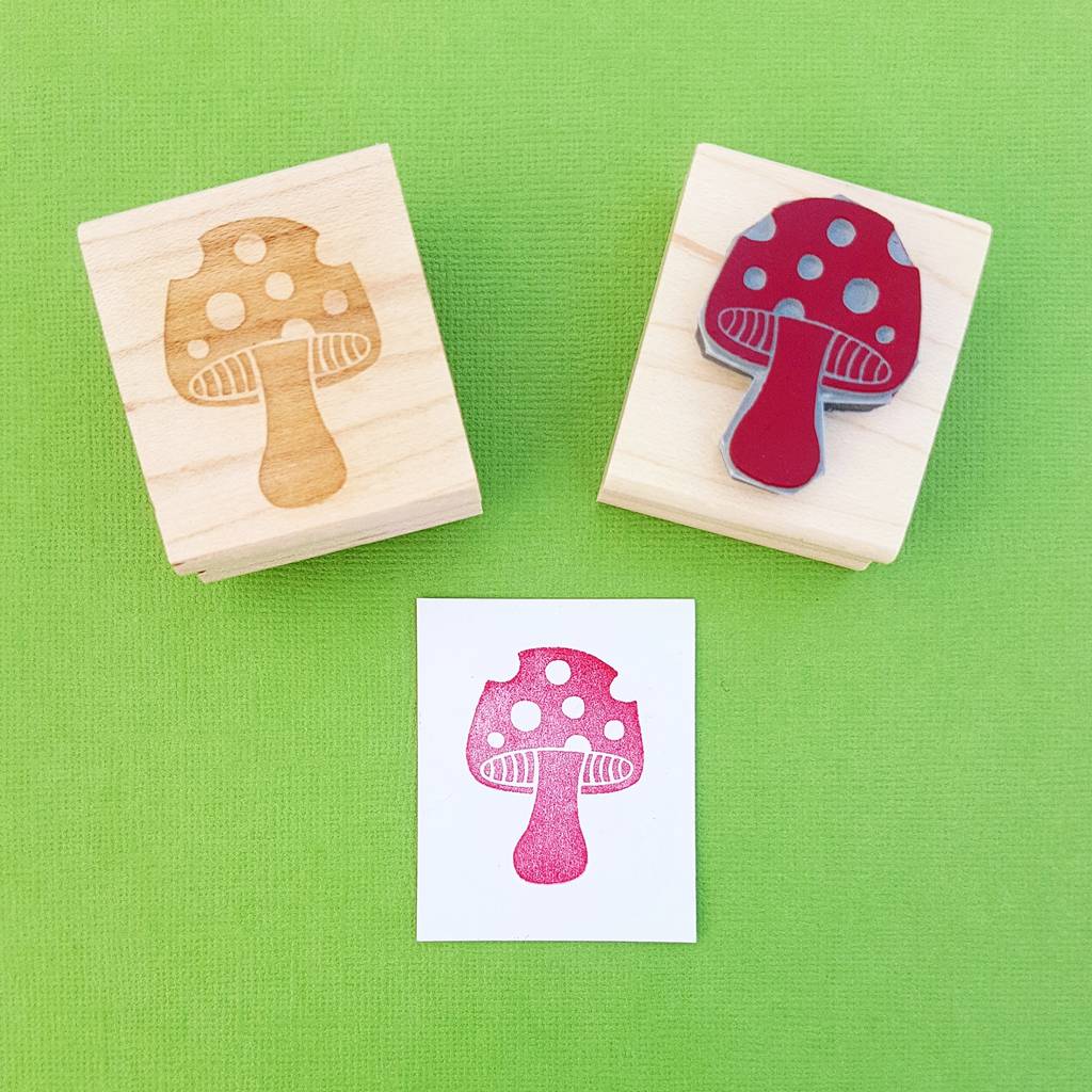 Spotty Toadstool Rubber Stamp, 1 of 2