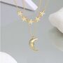 Gold Plated Five Star And Moon 50th Birthday Necklace, thumbnail 1 of 5