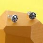 Skull Detail Round Earrings, thumbnail 1 of 2