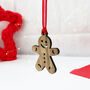Cute Gingerbread Person Tree Decoration, thumbnail 7 of 9