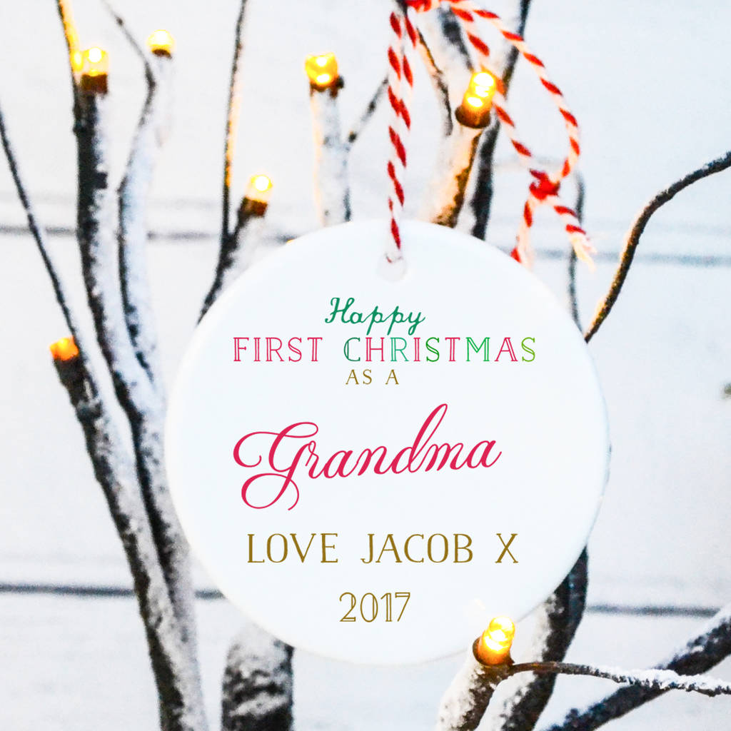 First Christmas As Grandma Tree Decoration By Peach Tea Studio