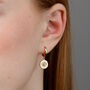 Evil Eye Charm Hoop Earrings, thumbnail 3 of 6