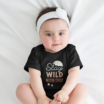 Organic Cotton Stay Wild Moon Child Baby Clothes, 2 of 6