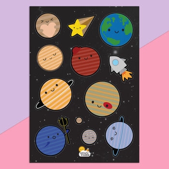 Kawaii Sticker Sheets Food, Self Care, Space, Animals, 2 of 11