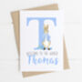 Personalised New Baby Card Blue Rabbit, thumbnail 3 of 4