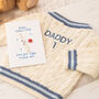 Personalised Back Baby Cricket Jumper For First Fathers Day, thumbnail 8 of 11