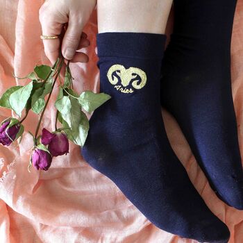 Zodiac Star Sign Bamboo Socks Birthday Gift For Her, 2 of 10