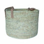 Handwoven Storage Basket With Leather Handles, thumbnail 4 of 5