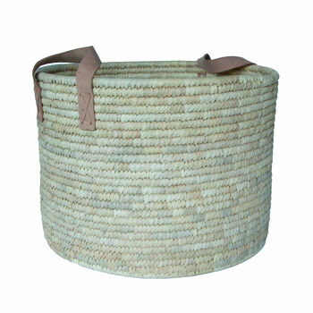 Handwoven Storage Basket With Leather Handles, 4 of 5