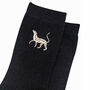 Embroidered Cheetah Ankle Socks Black, thumbnail 3 of 4