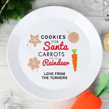 Personalised Reindeer Carrots Cookies Plate, 2 of 2
