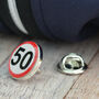 50 Speed Sign Lapel Pin Badge, thumbnail 1 of 4