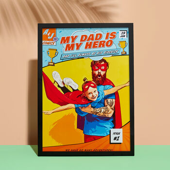 Personalised First Father's Day Poster Comic Style, 7 of 9