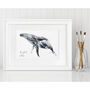 Humpback Whale Watercolour Fine Art Print, thumbnail 1 of 3