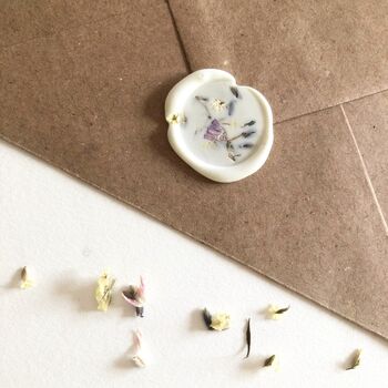 Confetti Dried Petal White Peel And Seal Wax Seals, 6 of 12