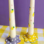 Clay Flower Gingham Candle Holders, thumbnail 2 of 9