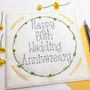 50th Wedding Anniversary Embroidered Card, thumbnail 1 of 4