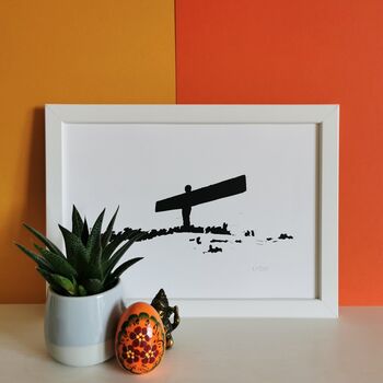 The Angel Of The North Lino Framed Print, 2 of 4