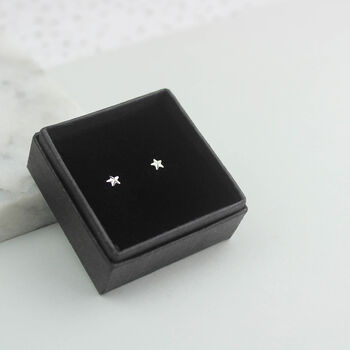Tiny Solid Silver Star Stud Earrings, 3 of 5