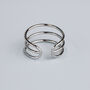Sterling Silver Simple Triple Band Adjustable Ring, thumbnail 4 of 6