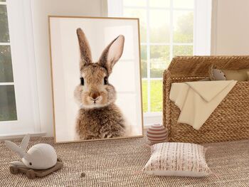 Nursery Bunny Portrait Print, 3 of 3