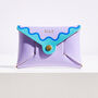 Personalised Lilac Wavy Leather Card + Coin Purse, thumbnail 3 of 5